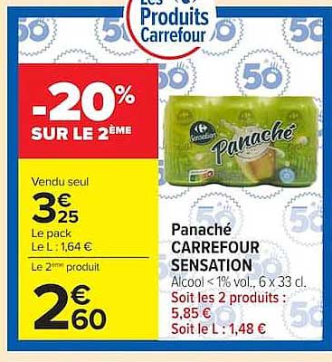 Panaché CARREFOUR SENSATION