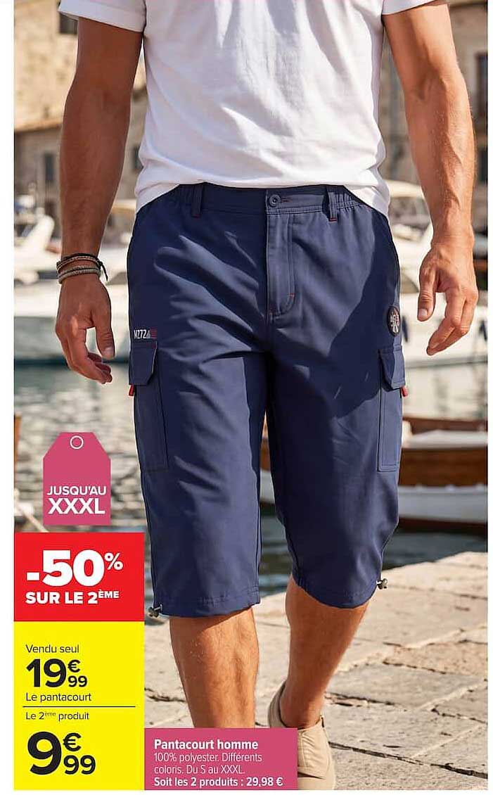 Pantacourt homme