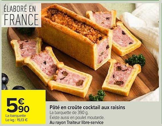 Pâté en croûte cocktail aux raisins