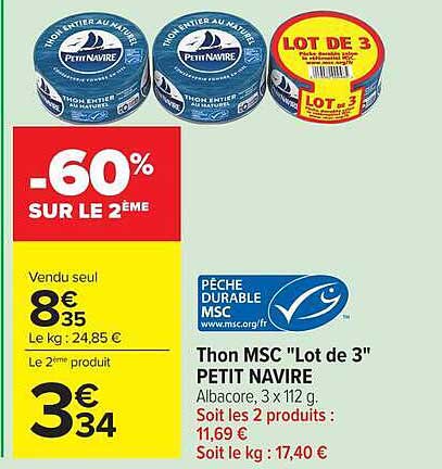 Petit Navire Thon MSC "Lot de 3