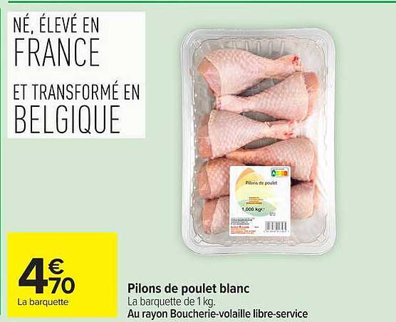 Pilons de poulet blanc