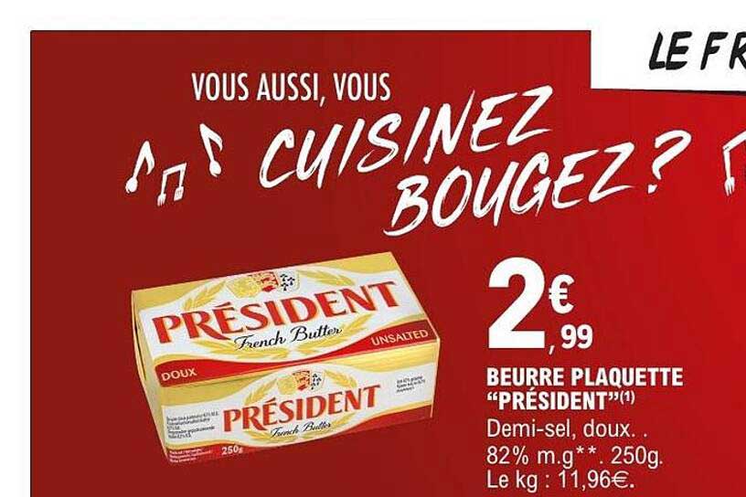 PRÉSIDENT Beurre plaquette