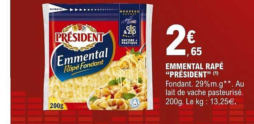 Président Emmental Râpé Fondant