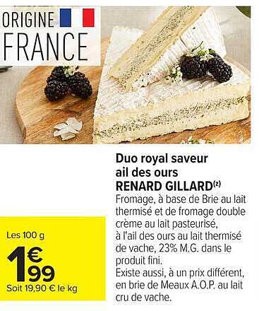 RENARD GILLARD Duo royal saveur ail des ours