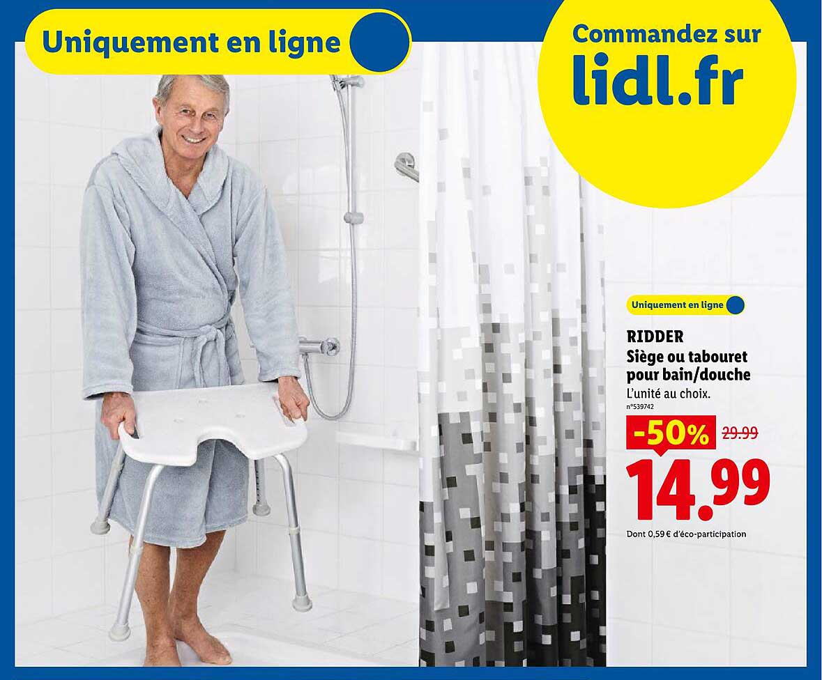 RIDDER Siège ou tabouret pour bain/douche
