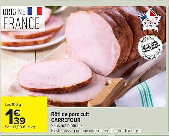 Rôti de porc cuit CARREFOUR