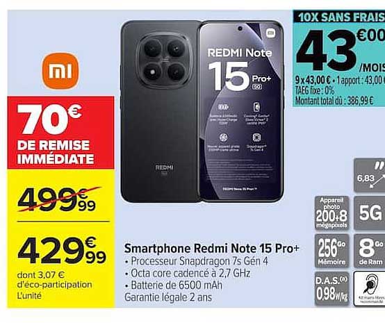 Smartphone Redmi Note 15 Pro+