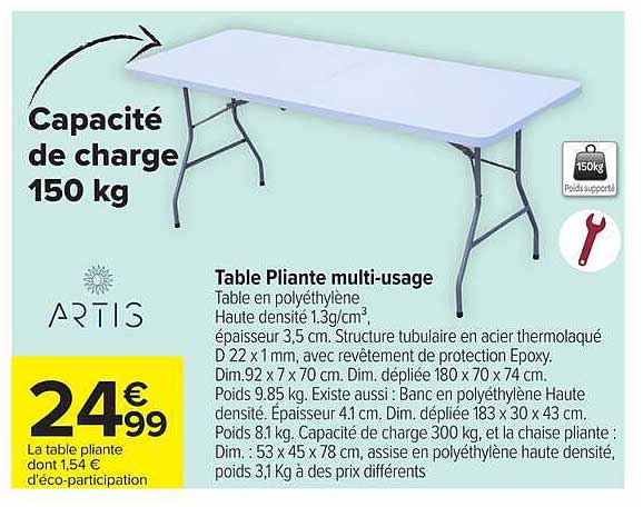 Table Pliante multi-usage
