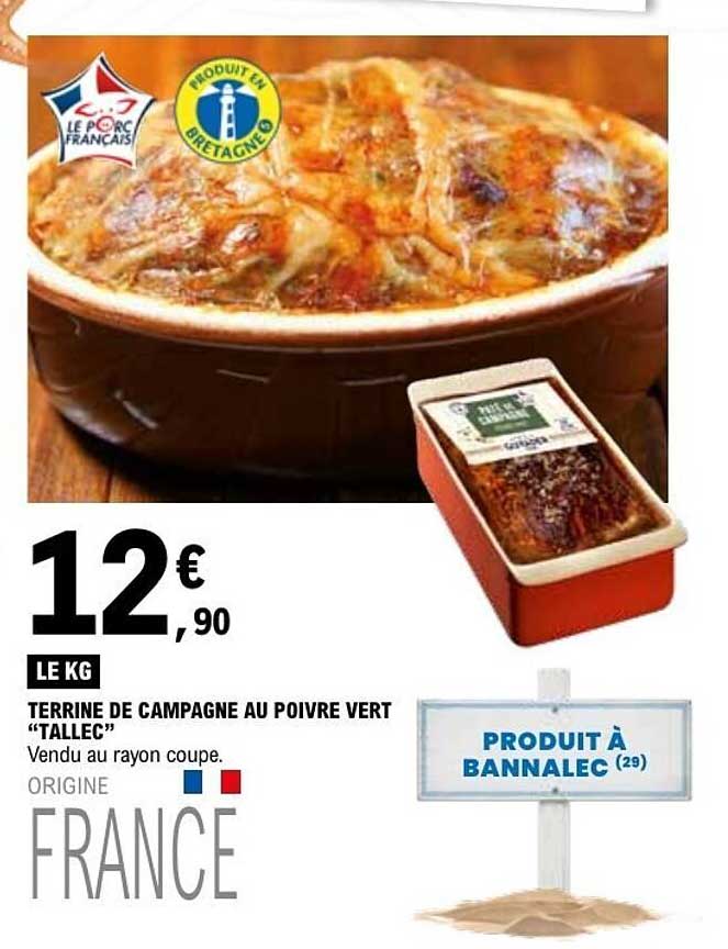 TALLEC Terrine de campagne au poivre vert