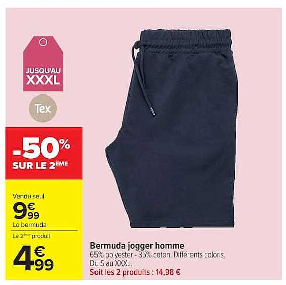 Tex Bermuda jogger homme