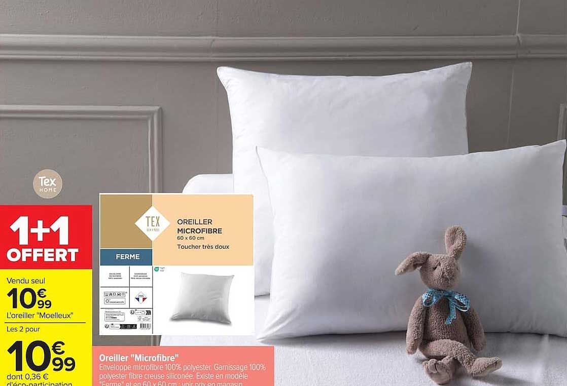 TEX HOME OREILLER MICROFIBRE