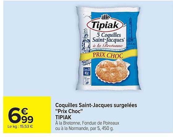 Tipiak 5 Coquilles Saint-Jacques