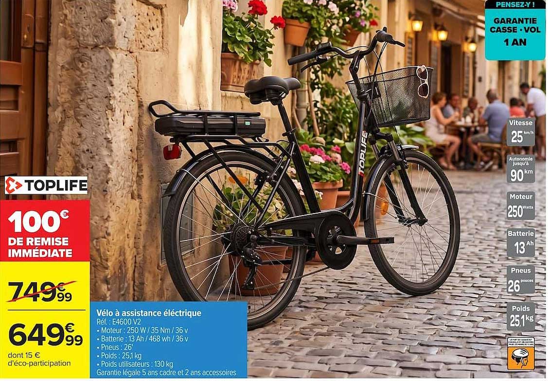 TOPLIFE Vélo à assistance électrique