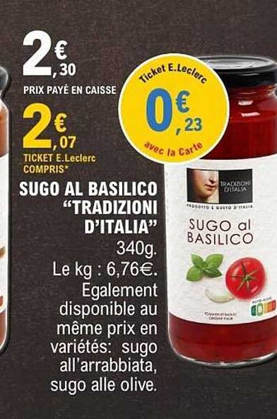 TRADIZIONI D’ITALIA SUGO AL BASILICO