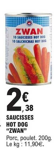 ZWAN SAUCISSES HOT DOG