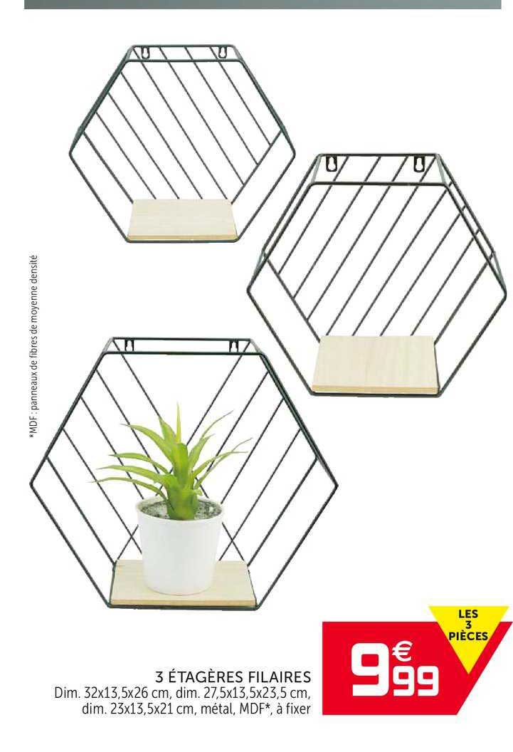 3 étagères Filaires