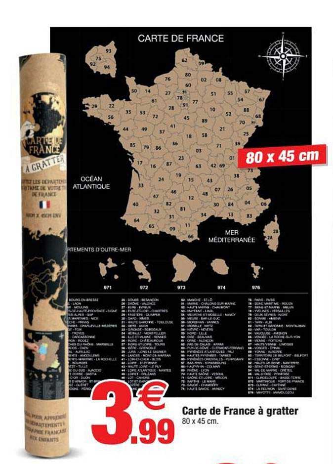 carte de france à gratter