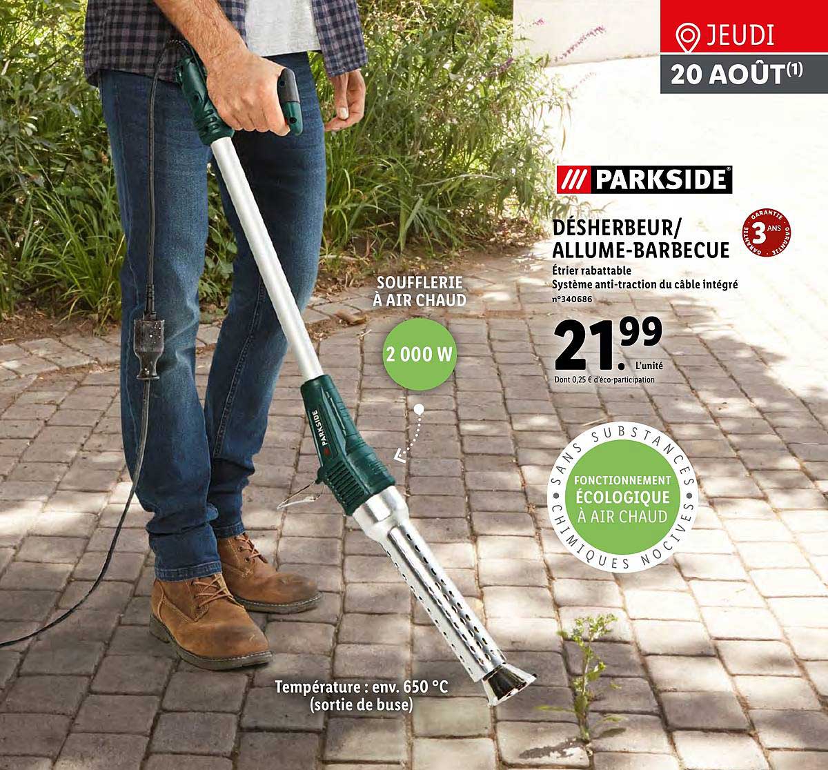 désherbeur allume barbecue parkside