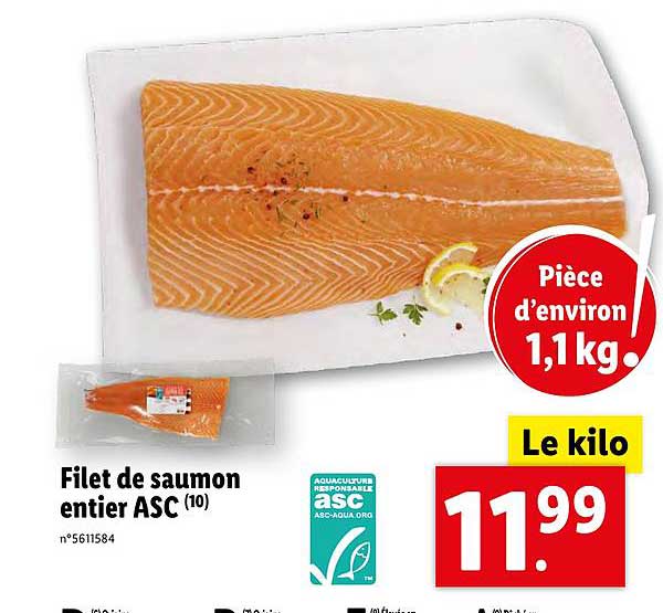 Filet De Saumon Entier Asc