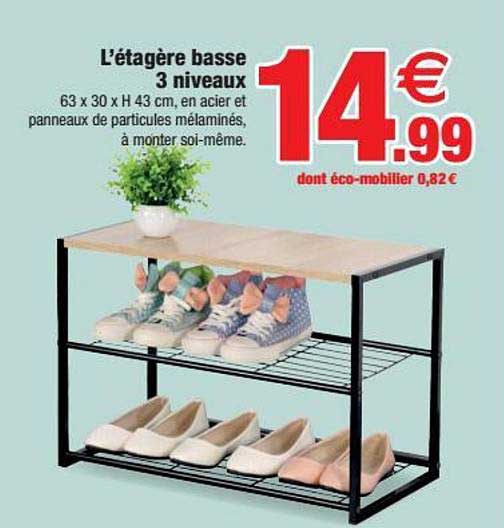 l'étagère basse 3 niveaux