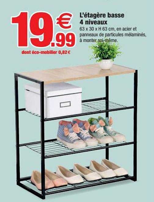 l'étagère basse 4 niveaux