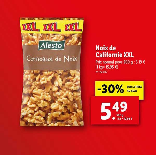 noix de californie xxl alesto -30% sur le prix au kilo