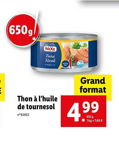 Thon à L'huile De Tournesol