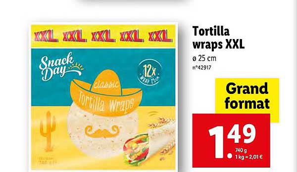 tortilla wraps sanck day xxl