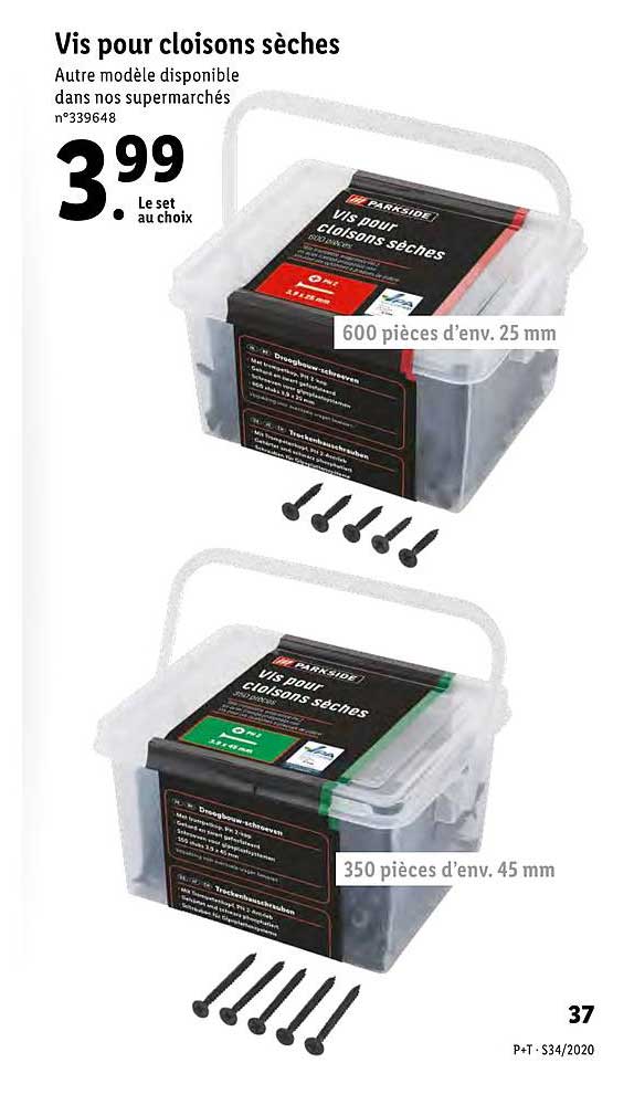 vis pour cloisons sèches