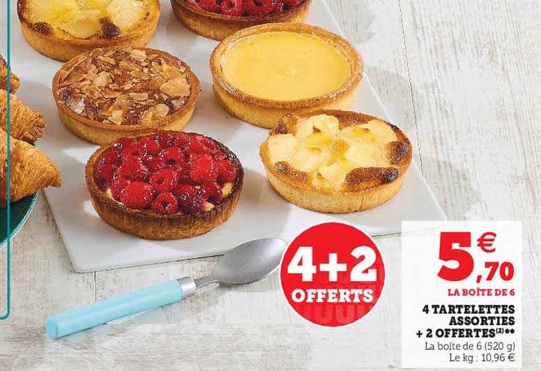 4 tartelettes assorties + 2 offertes