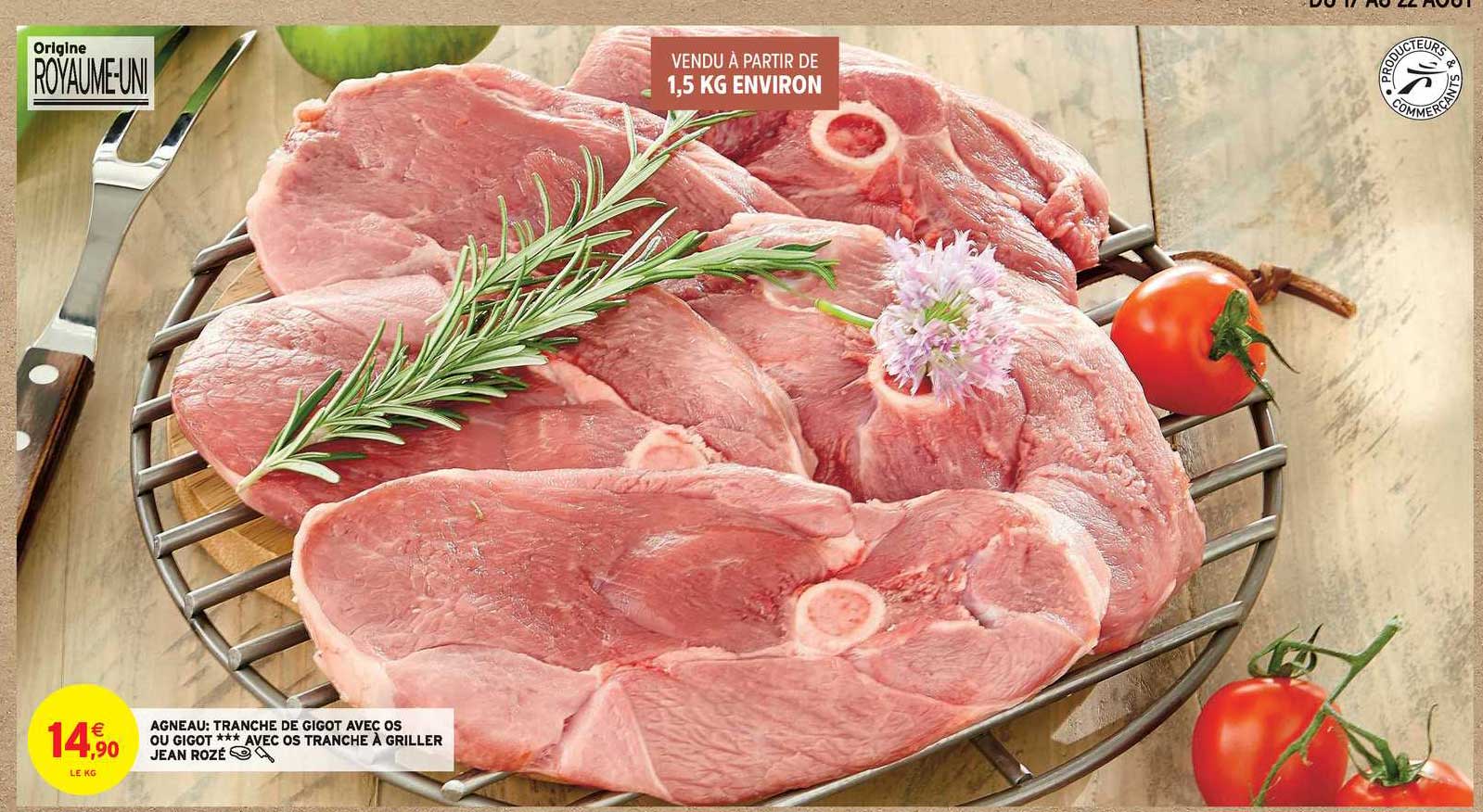 Ageau : Tranche De Gigot Avec Os Ou Gigot Avec Os Tranche à Griller Jean Rozé