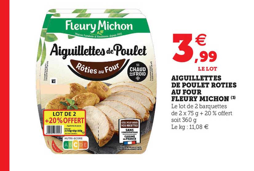 aiguillettes de poulet roties au four fleury michon