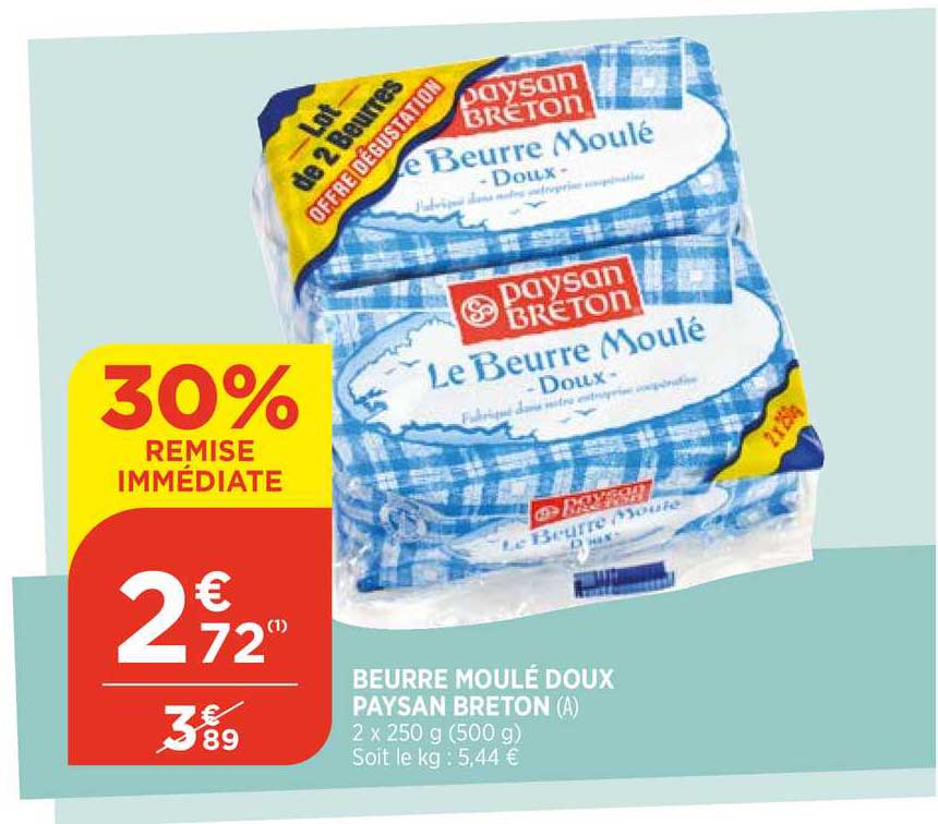 beurre moulé doux paysan breton