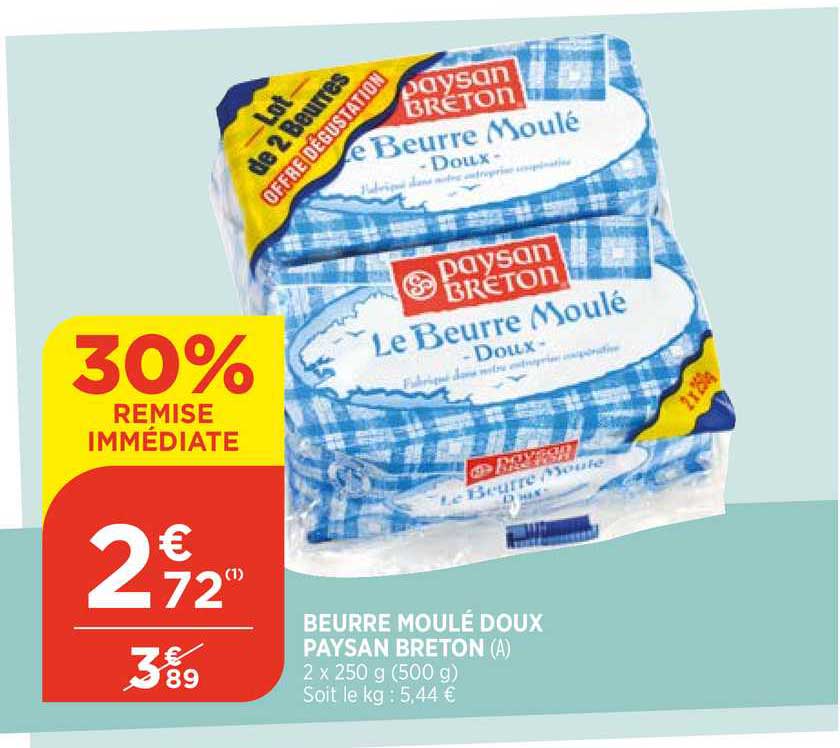 beurre moulé doux paysan breton