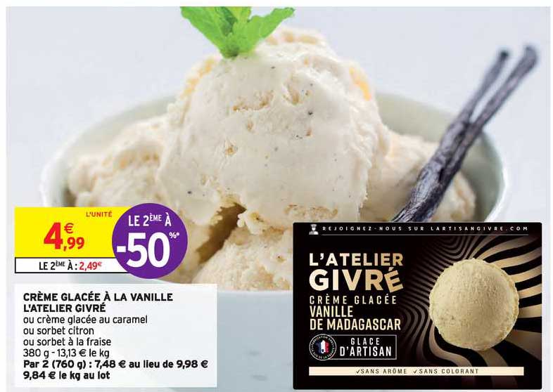 crème glacée à la vanille l'atelier givré