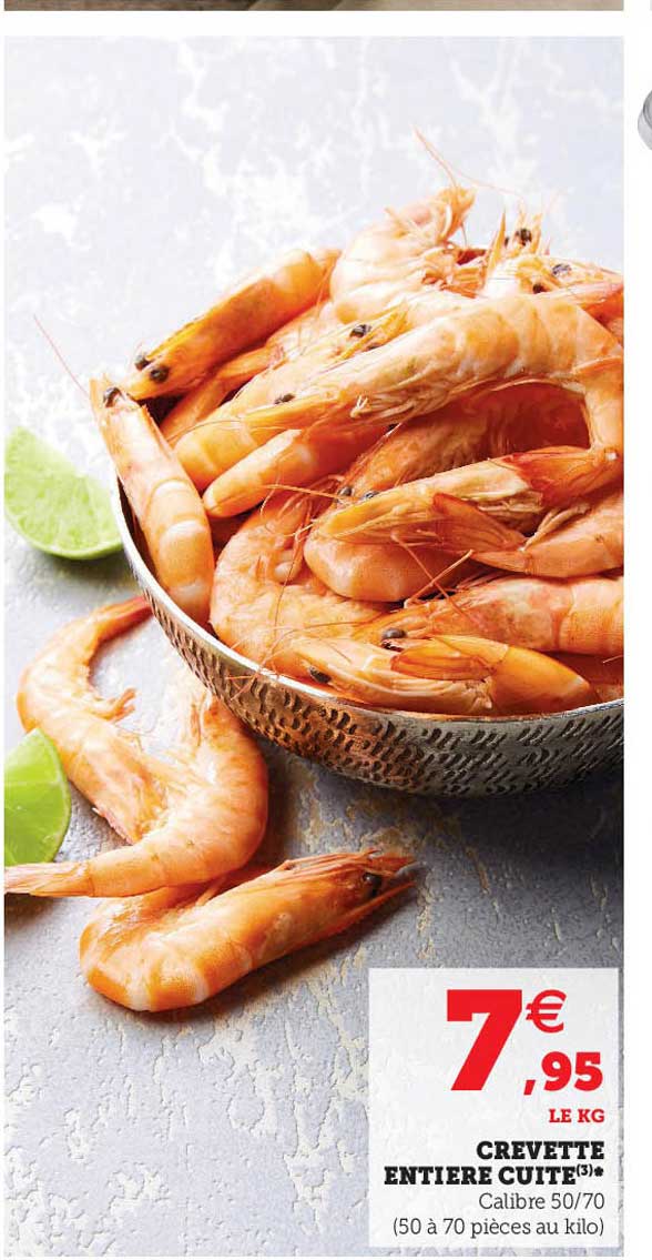 crevete entière cuite