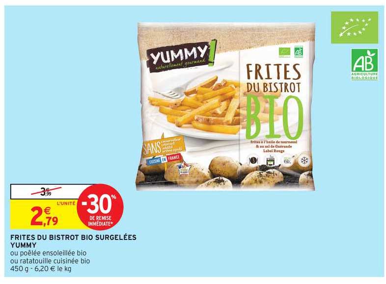 frites du bistrot bio surgelées yummy