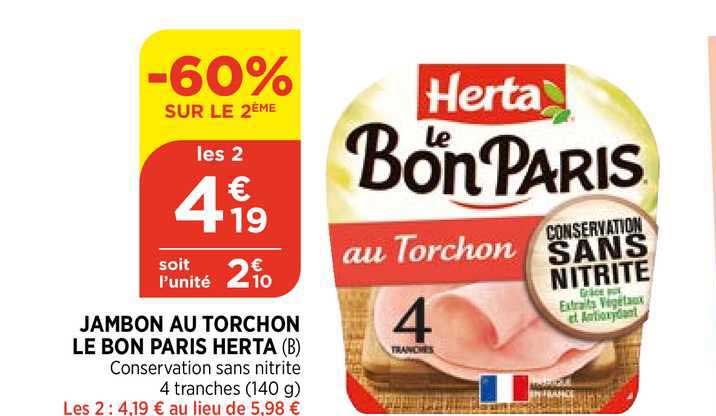 Jambon Au Torchon Le Bon Paris Herta