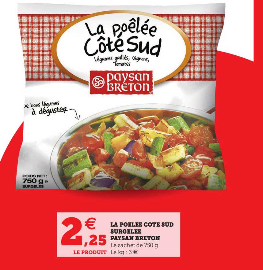 la poêlée côté sud surgelée paysan breton