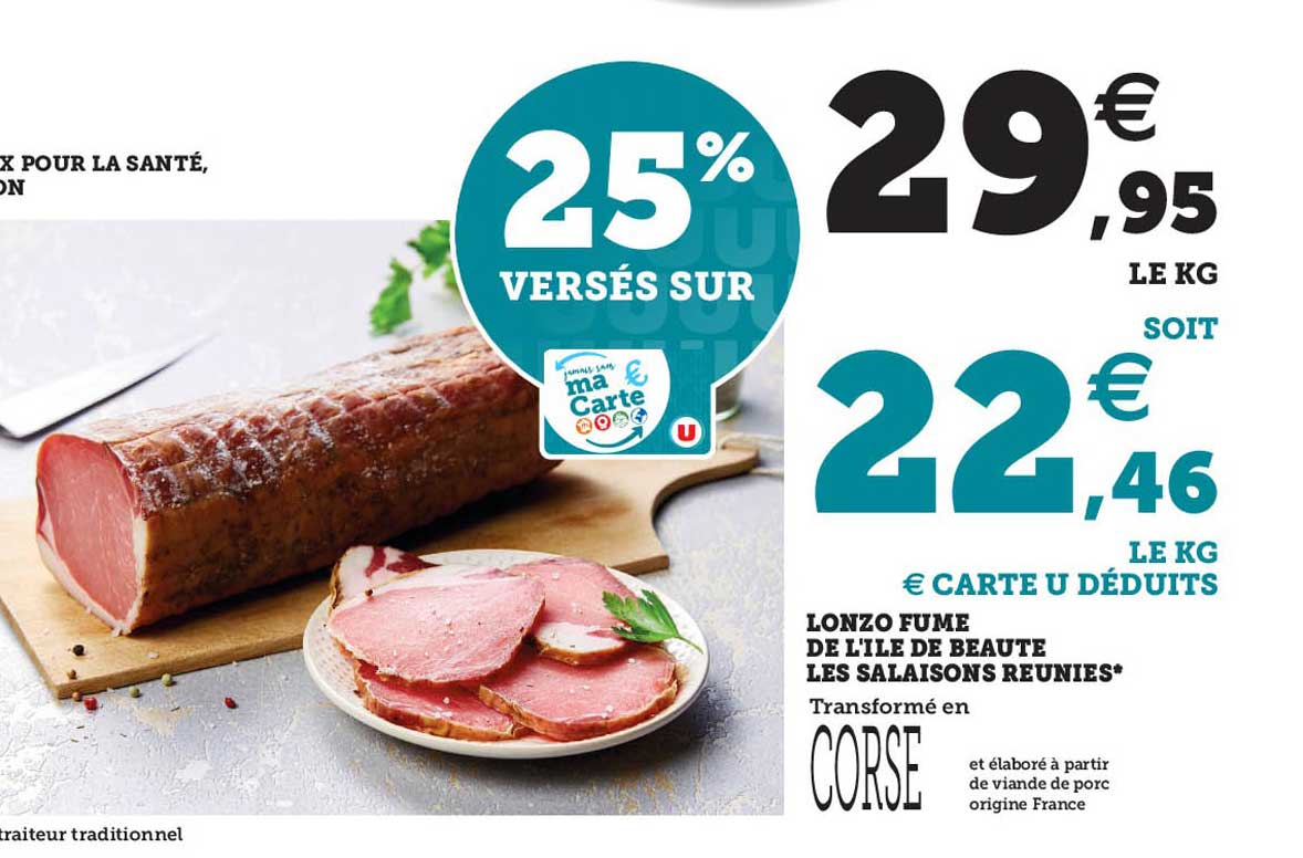 lonzo fumé de l'île de beauté les salaisons réunies