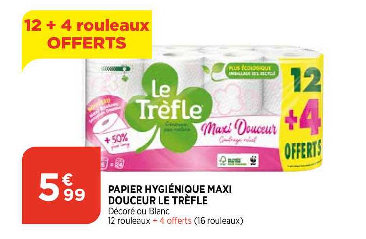 Papier Hygiénique Maxi Douceur Le Trèfle