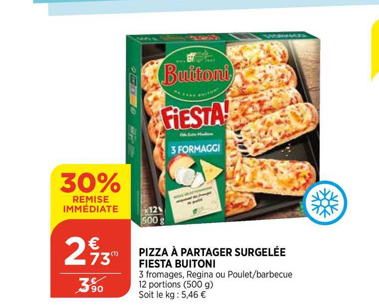 pizza à partager surgelée fiesta buitoni