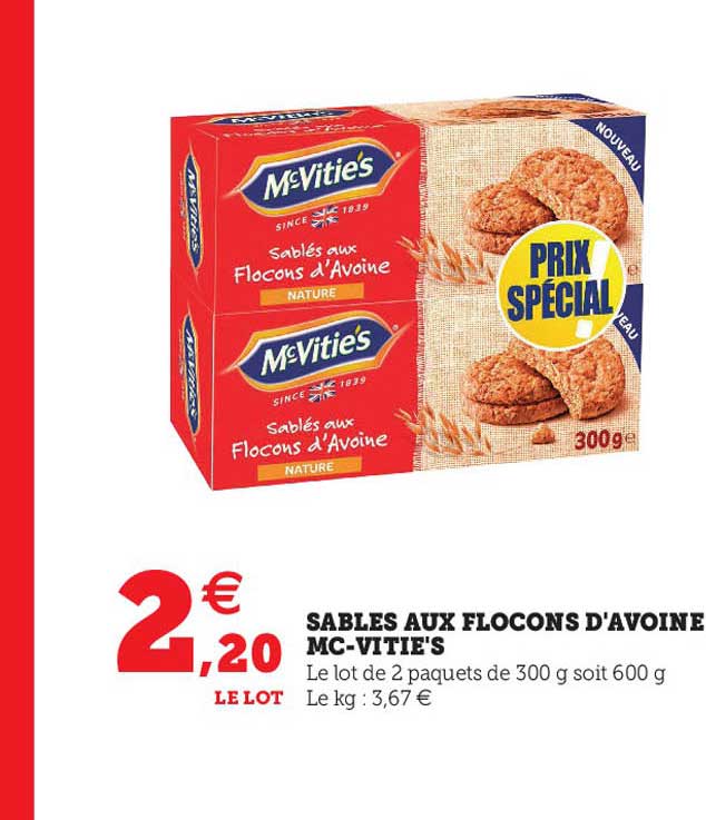 sablés aux flocons d'avoine mc-vitie's