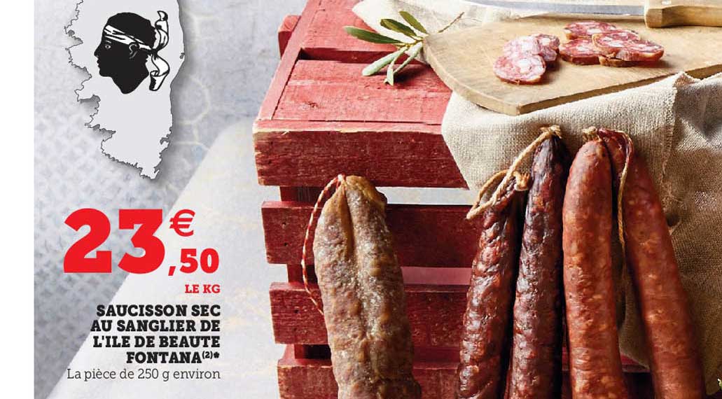 saucisson sec au sanglier de l'île de beauté fontana