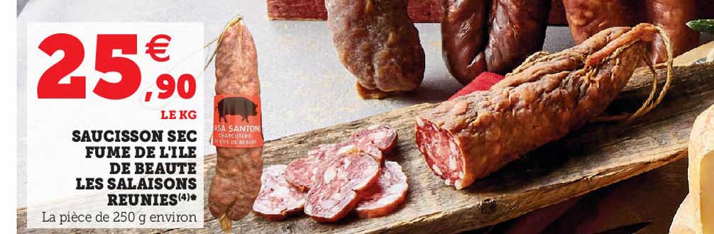 saucisson sec fumé de l'île de beauté les salaisons réunies
