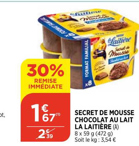 Secret De Mousse Chocolat Au Lait La Laitière