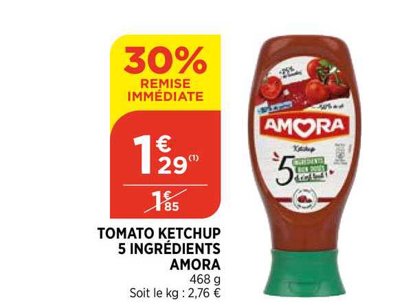 tomato ketchup 5 ingrédients amora