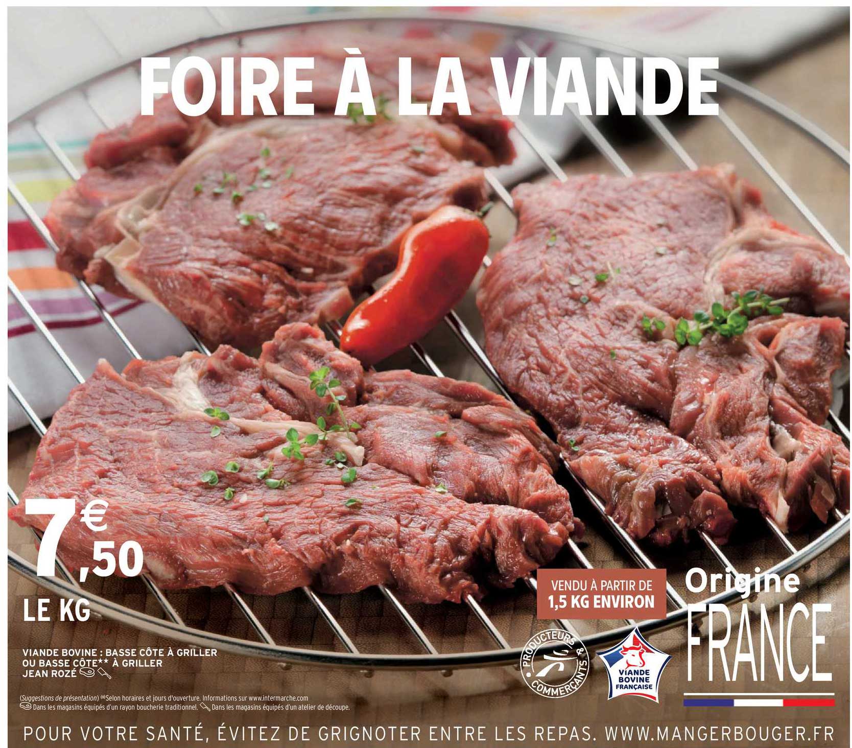 viande bovine : basse côte à griller ou basse côte à griller jean rozé