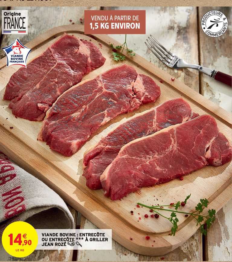 viande bovine : entrecôte ou entrecôte à griller jean rozé