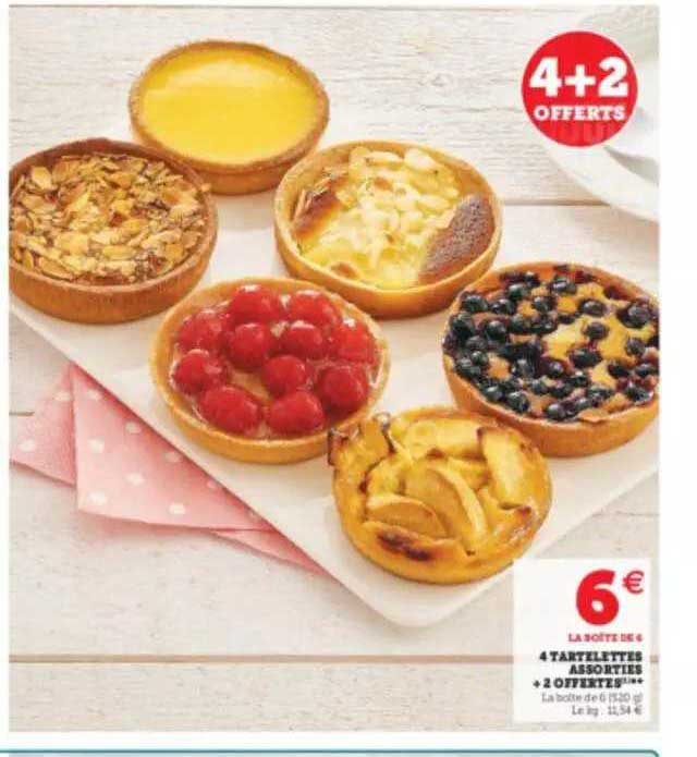4 tartelettes assorties + 2 offertes